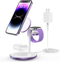 Lavender 3 in 1 Wireless Charging Station for Apple Devices - Fast