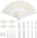 Handheld Chinese Folding Fan for Women 50 Pack White - Elegant Bulk