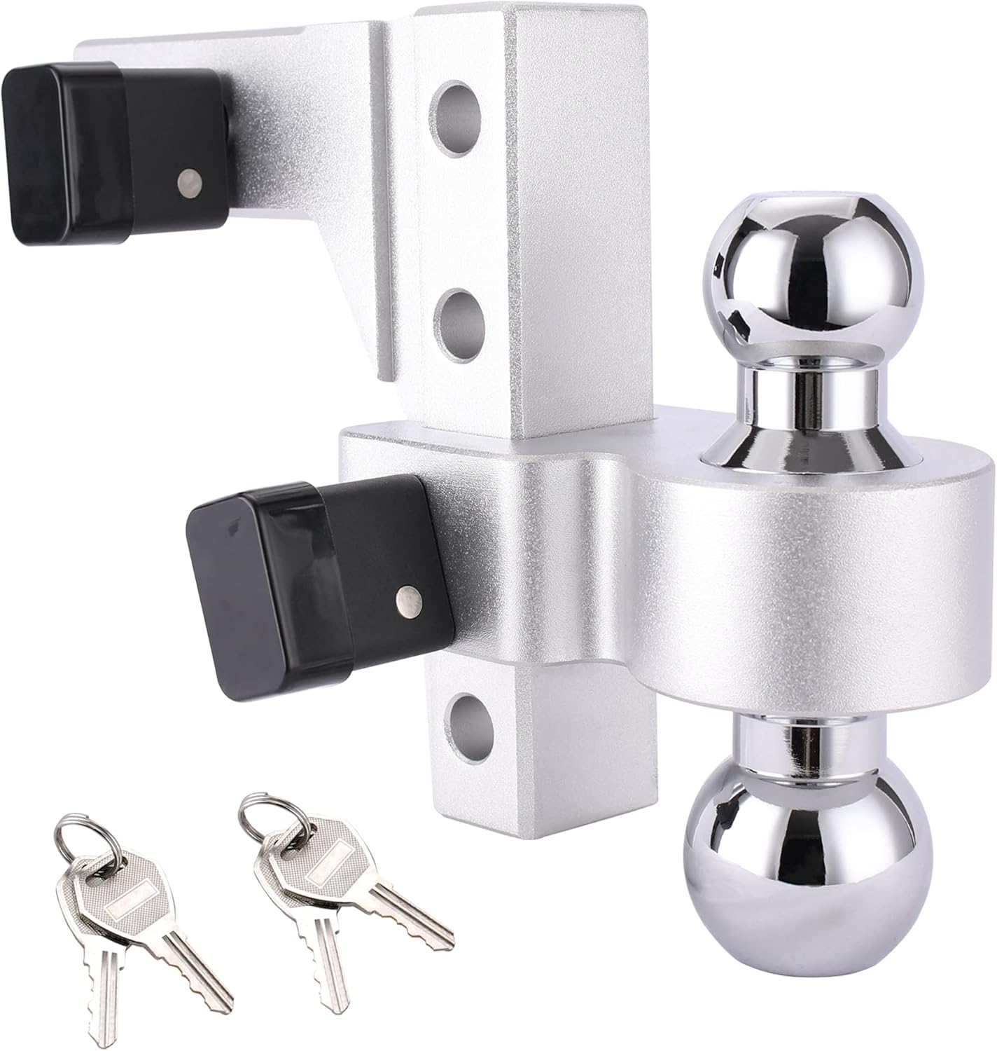 Adjustable Ball Mount Hitch with Dual Chrome Steel Balls