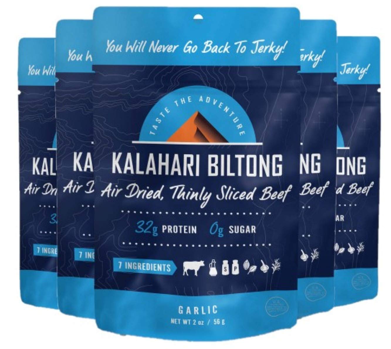Garlic Kalahari Biltong: Air-Dried Thinly Sliced Beef Snack