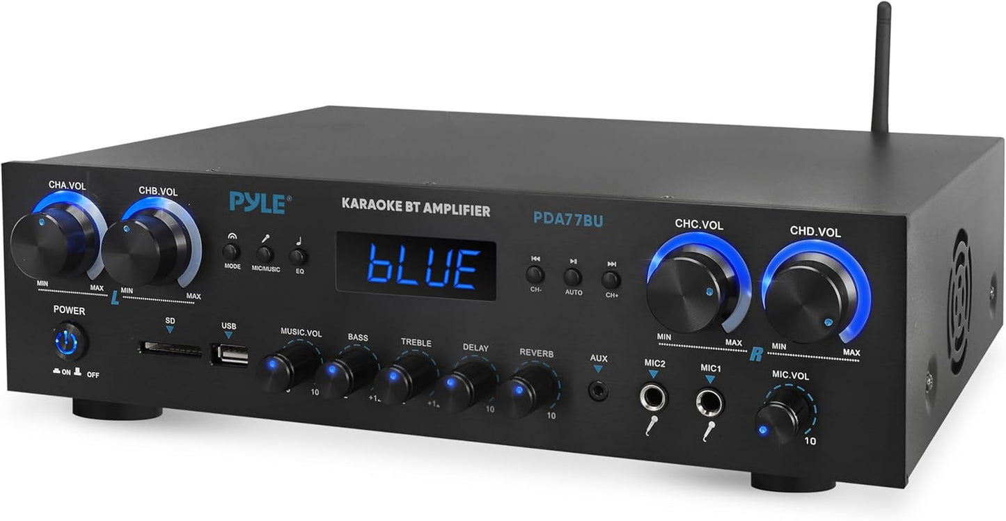 Pyle Bluetooth Home Stereo Amplifier Receiver for Dynamic Sound