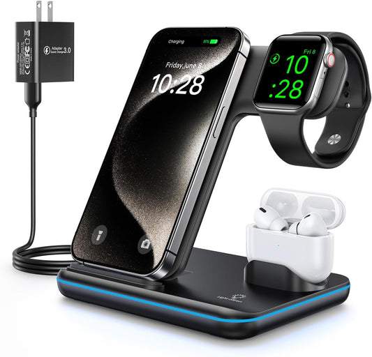 Fast 3-in-1 Wireless Charger by WAITIEE