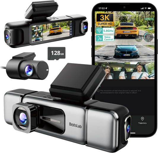 3K 4 Channel Dash Cam with 560 All-Sides View and Night Vision