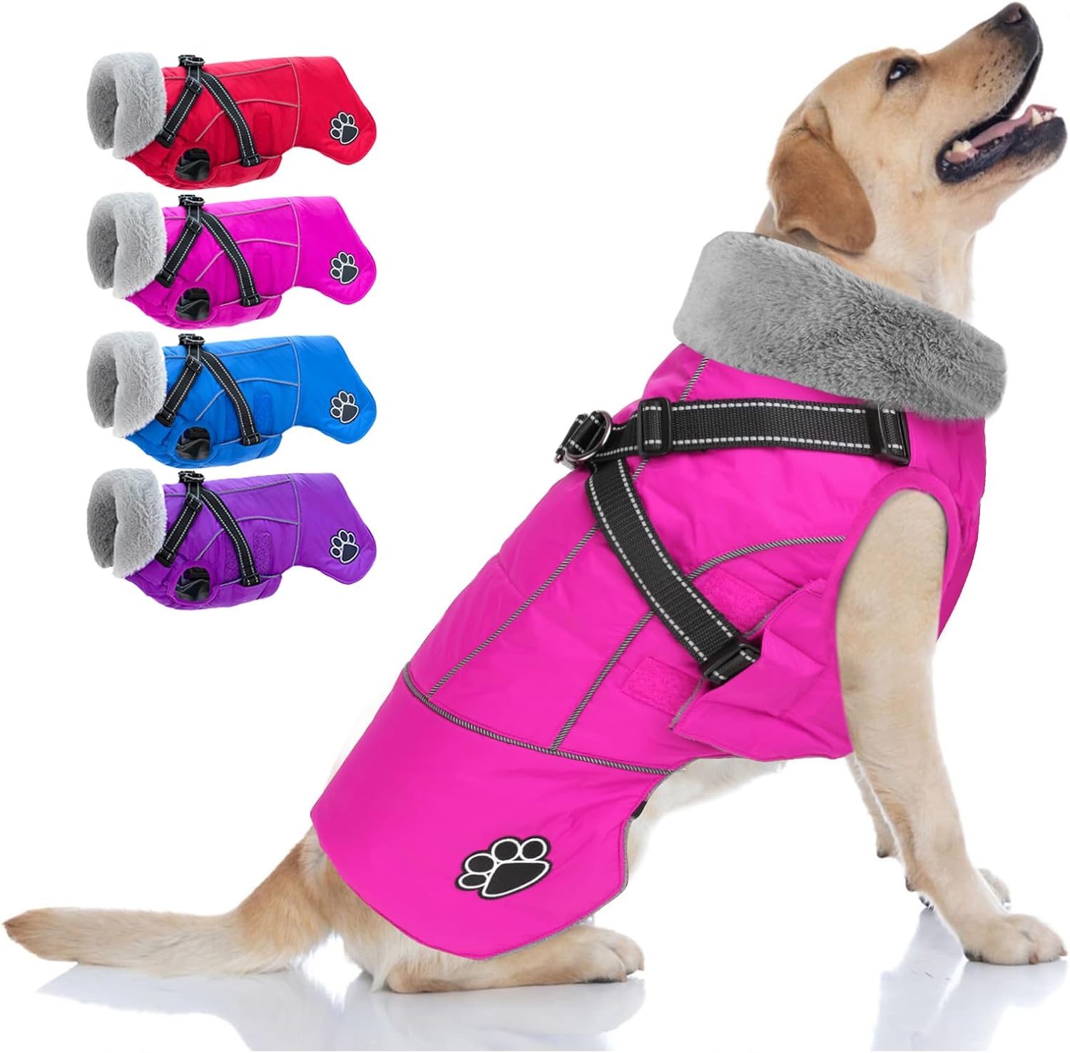 Doglay Dog Coat with Harness for Cold Weather Protection