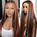 Ginger Blonde Highlight Lace Front Wig 13x4 - Natural Straight Look