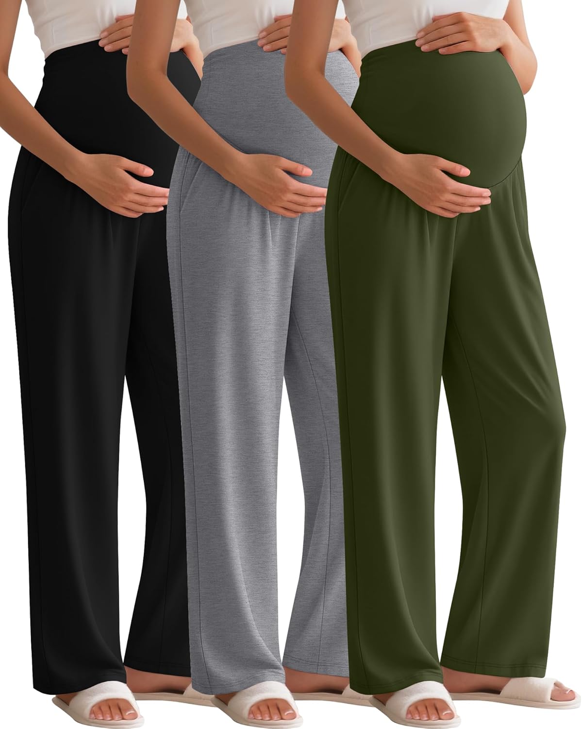 3 Pack Women's Maternity Pants for Comfort and Style