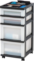 Plastic Drawer Storage Organizer Rolling Cart 4-Drawer - Mobile Home