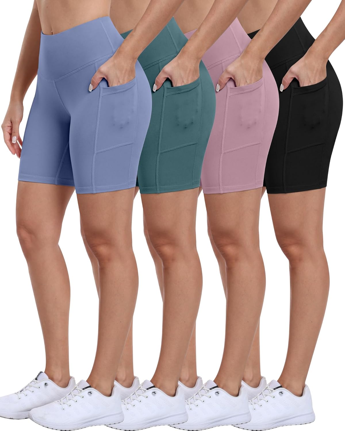 ATHVOTAR Biker Shorts for Women with Pockets - High Waisted