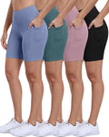 ATHVOTAR Biker Shorts Women 4-Pack - 3/5/8 in High Waisted Tummy