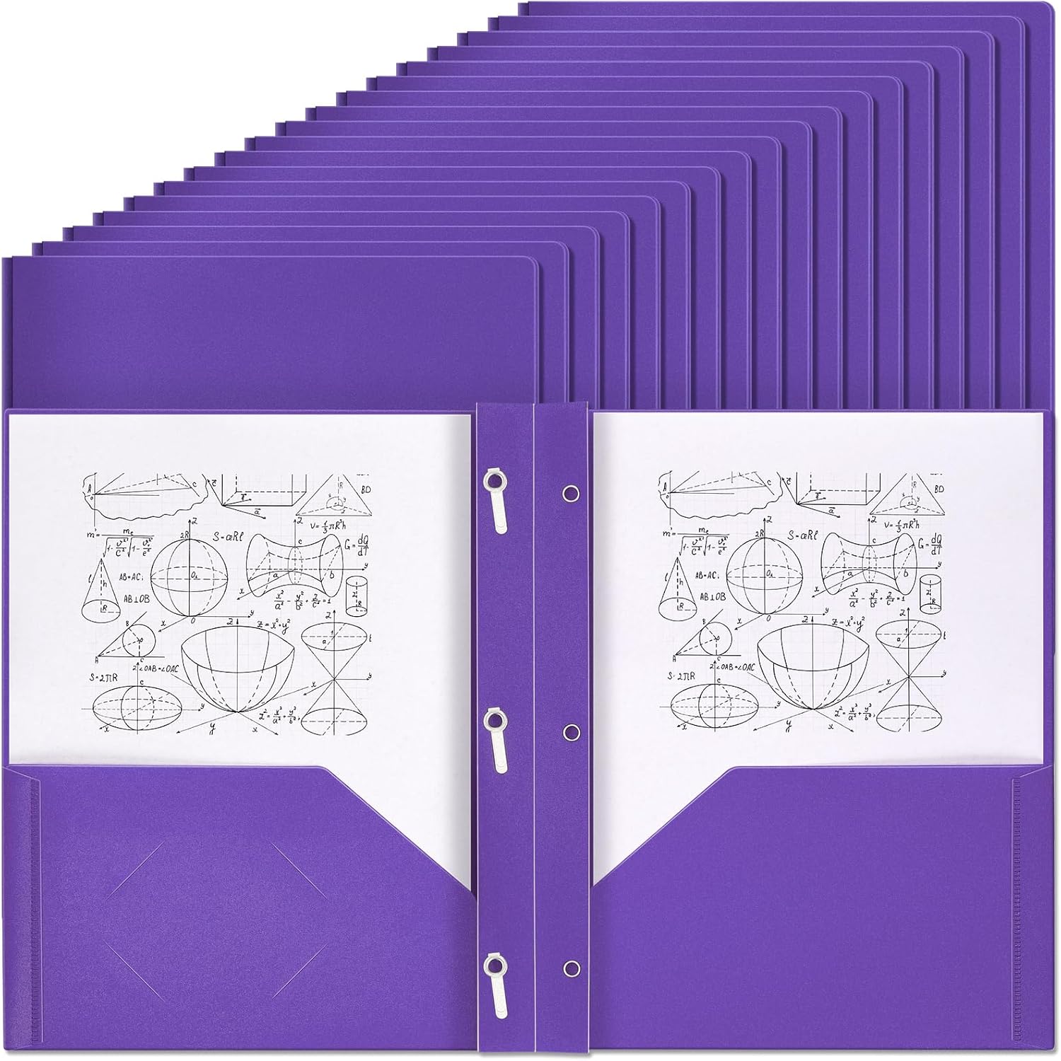 Yeaqee 60 Pcs Plastic Folders with Pockets for Office