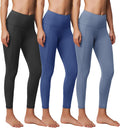 3 Pack Yoga Pants with Pockets for Women - Tummy Control Leggings Side
