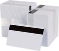Pack of 500 White CR80 PVC Cards with Hi-Co Magnetic Stripe - 30 Mil