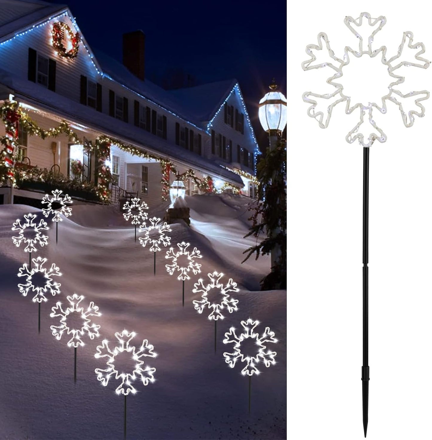 Snowflakes Christmas Pathway Lights for Festive Outdoor Decor