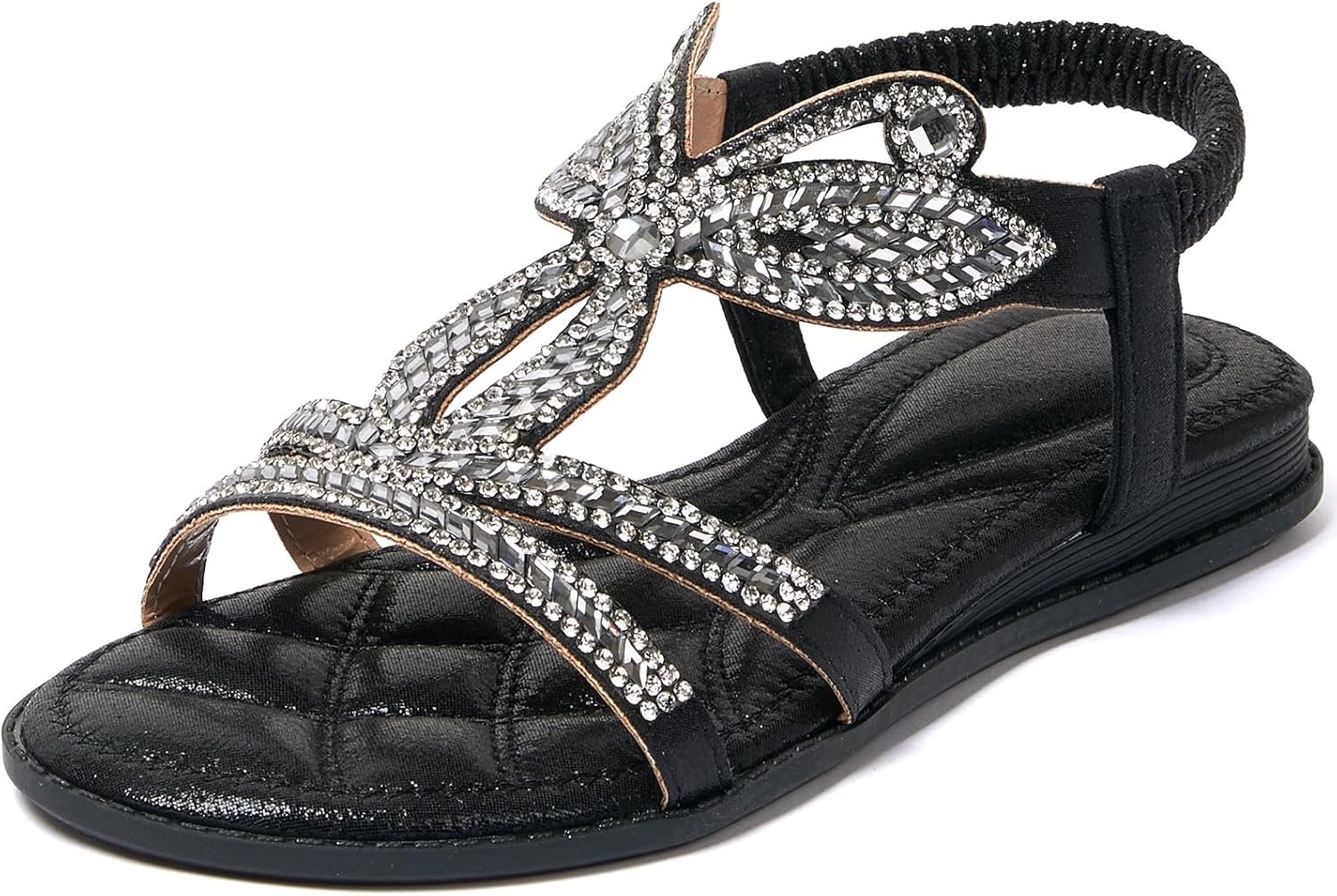 iCKER Women Rhinestone Sandals for Stylish Summer Comfort