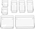 SMARTAKE 7-Piece Drawer Organizer Set - Clear Trays for Neat Drawers