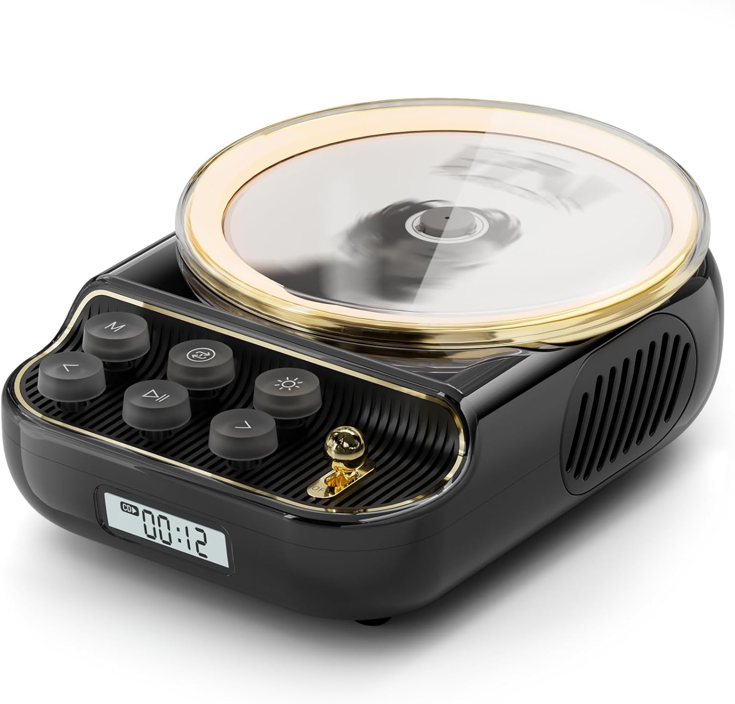Retro Portable CD Player with Bluetooth Speakers and FM Radio