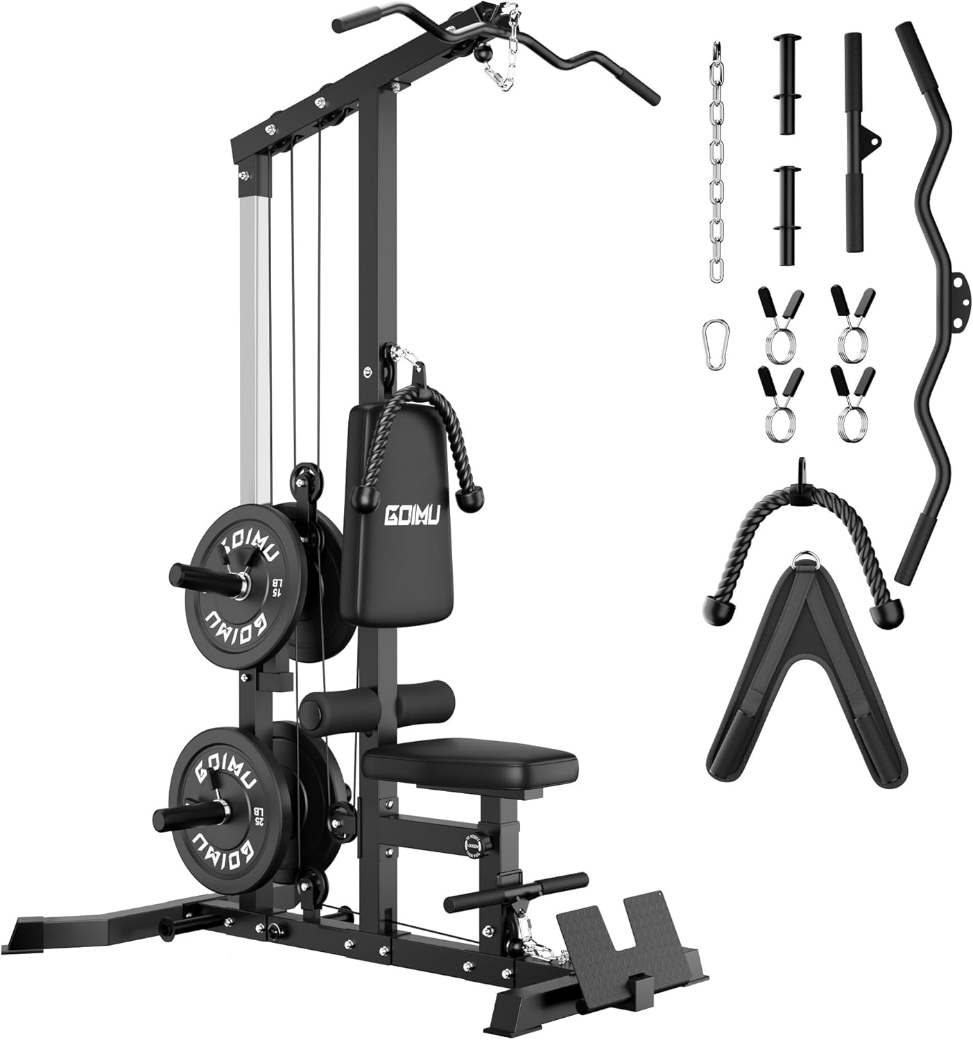 LS01 LAT Pulldown Machine for Home Gym - 3 in 1 Pulley Stations