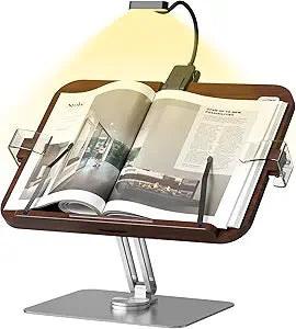 Adjustable Heavy Book Stand with Light for Hands-Free Reading