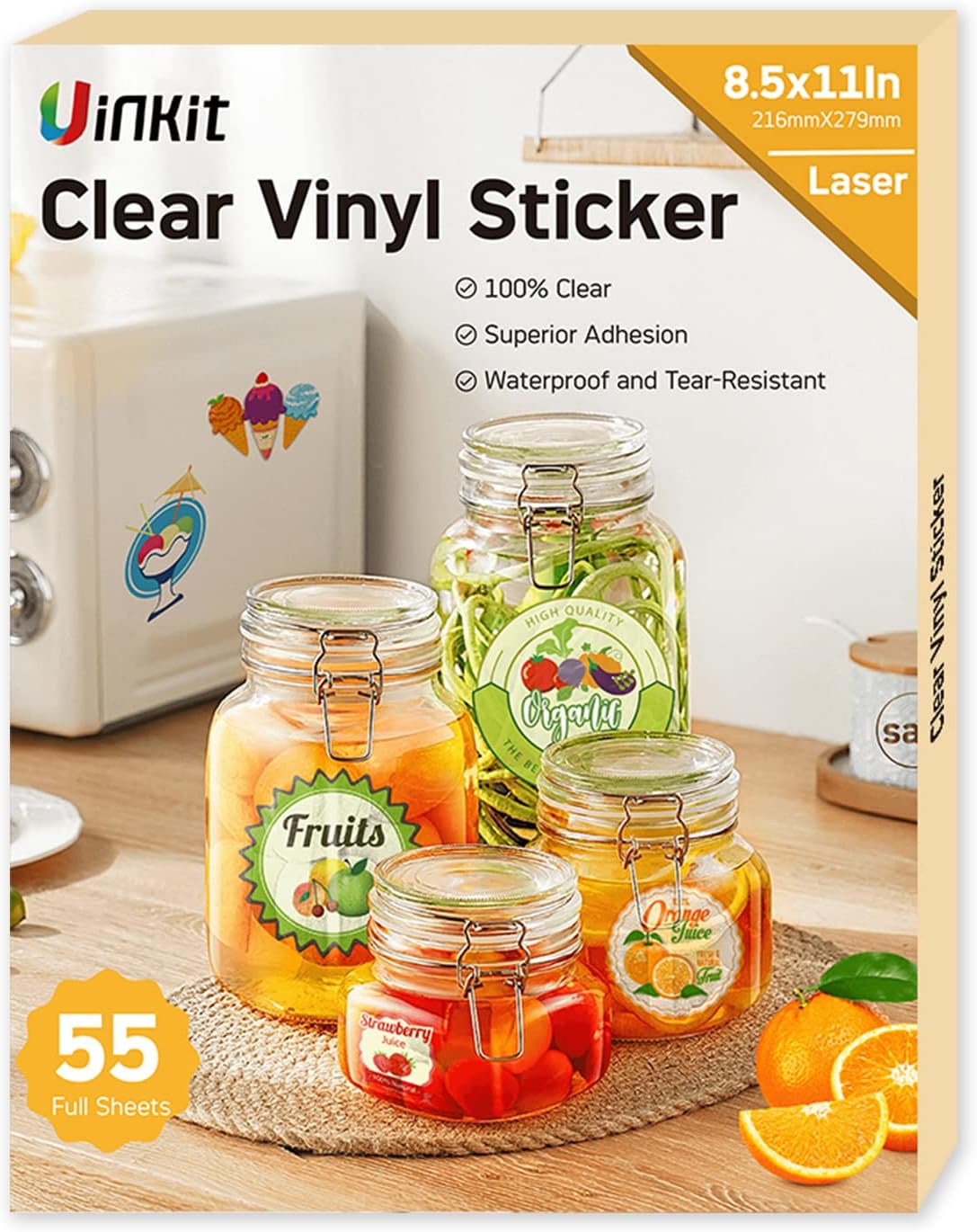 100% Transparent Waterproof Clear Stickers - 55 Sheets