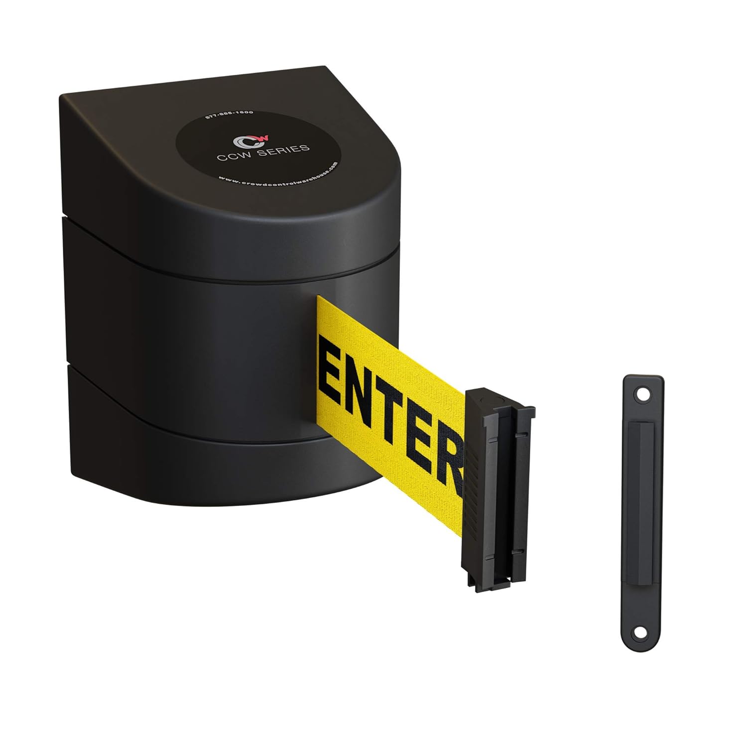 CCW Series WMB-220 Wall Mount Retractable Belt Barrier - 15 Foot