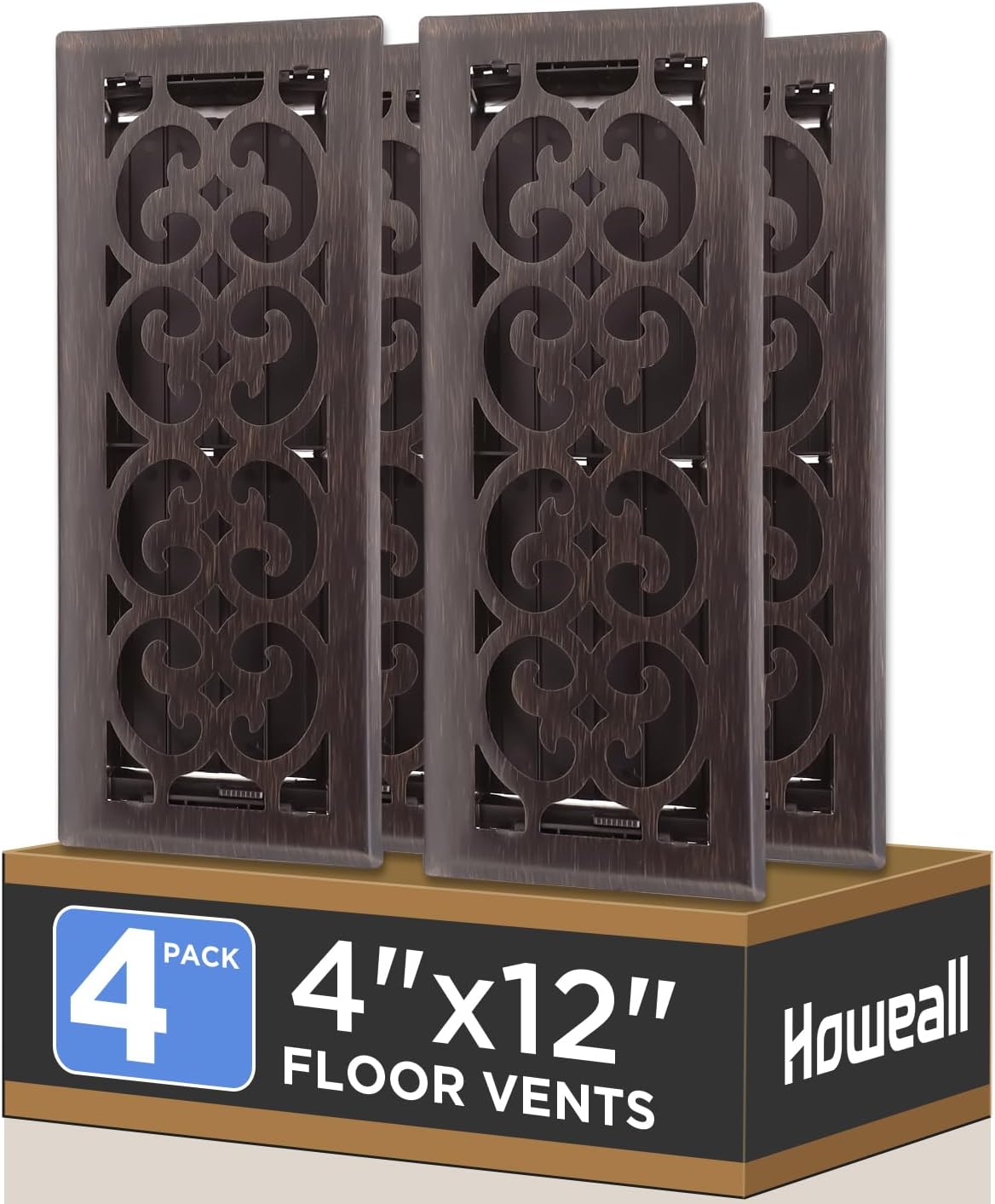 4x12 Inches Heavy Duty Walkable Floor Register Covers - Bronze
