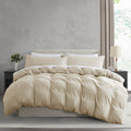 Nestl Beige Cream King Duvet Cover Set - Soft Prewashed Microfiber