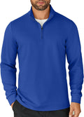 Men's Lightweight Quarter Zip Pullover - Casual Mock Neck Polo