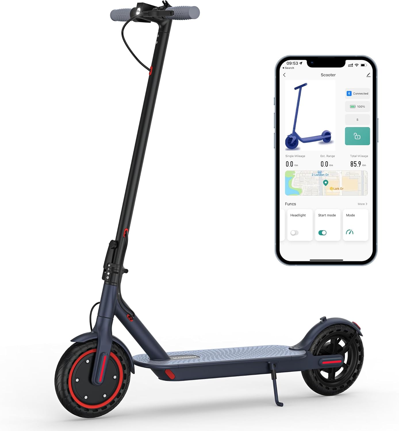 Electric Scooter for Adults with Dual Suspension and Smart Control