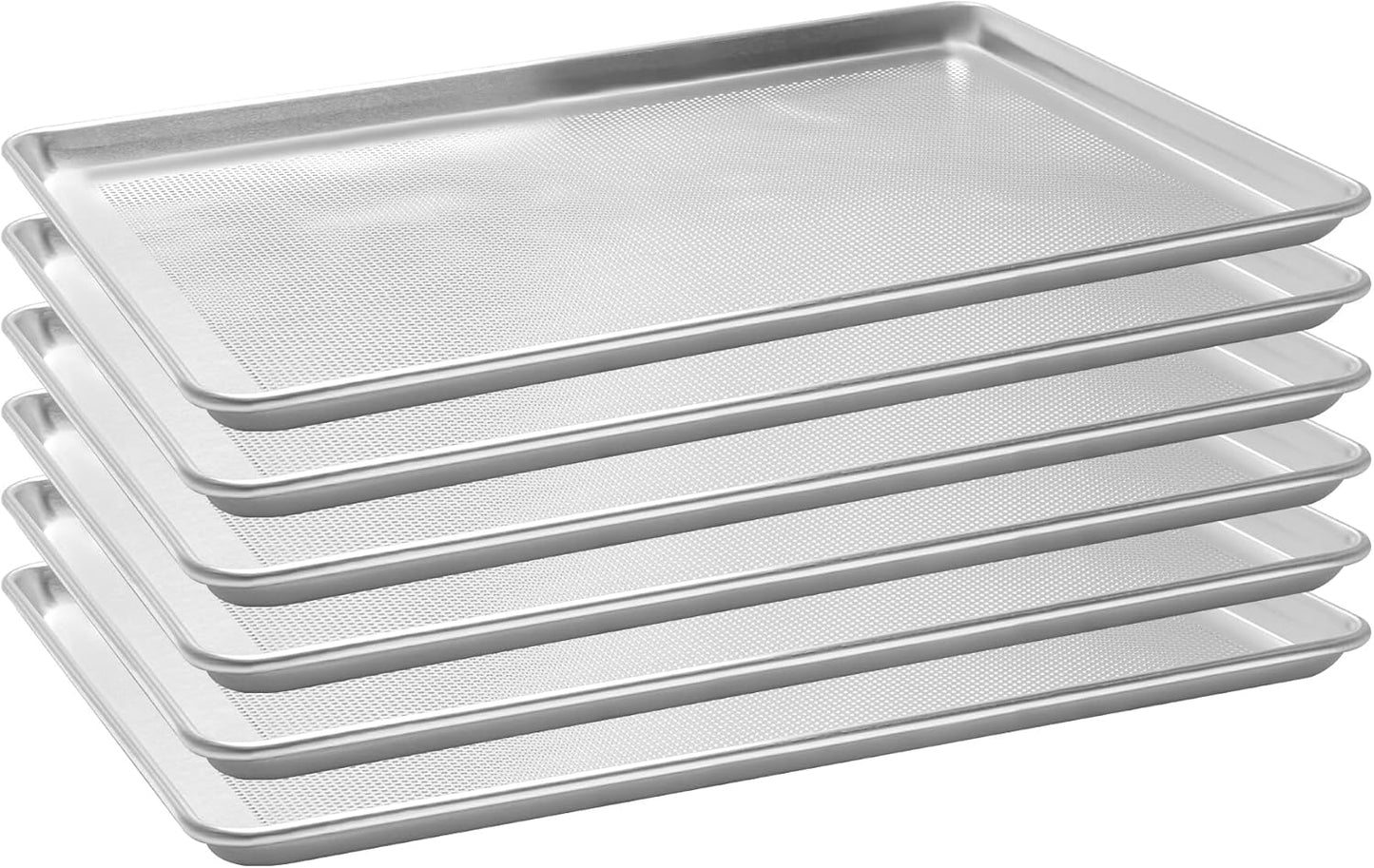 6 Pack Full Size Aluminum Perforated Baking Sheet Pan for Baking