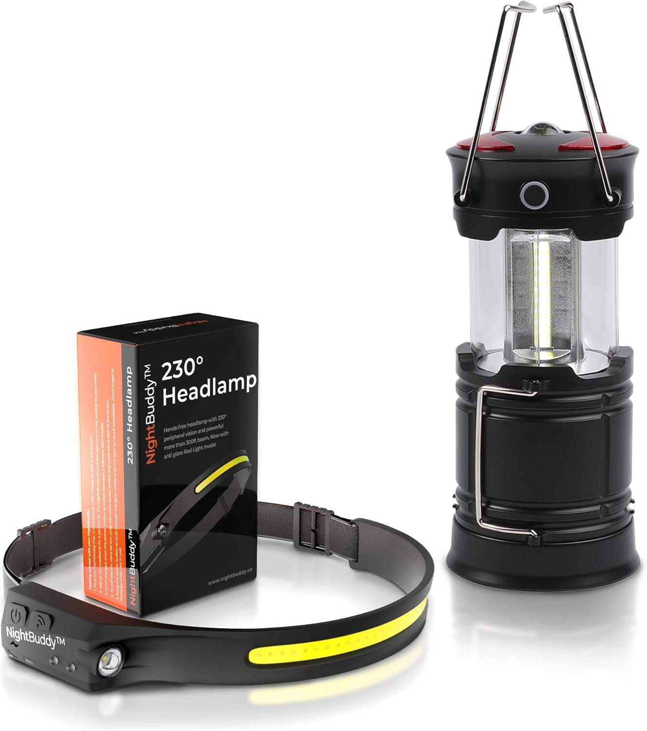 Night Buddy LED Headlamp Rechargeable Flashlight for Camping
