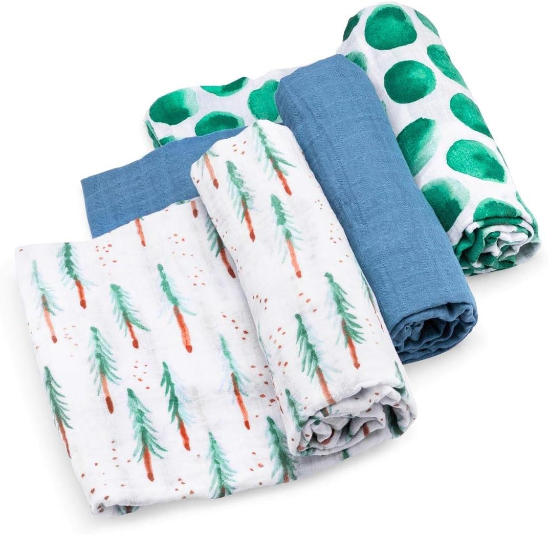 Parker Baby Swaddle Blankets - 100% Cotton Muslin Timber Set