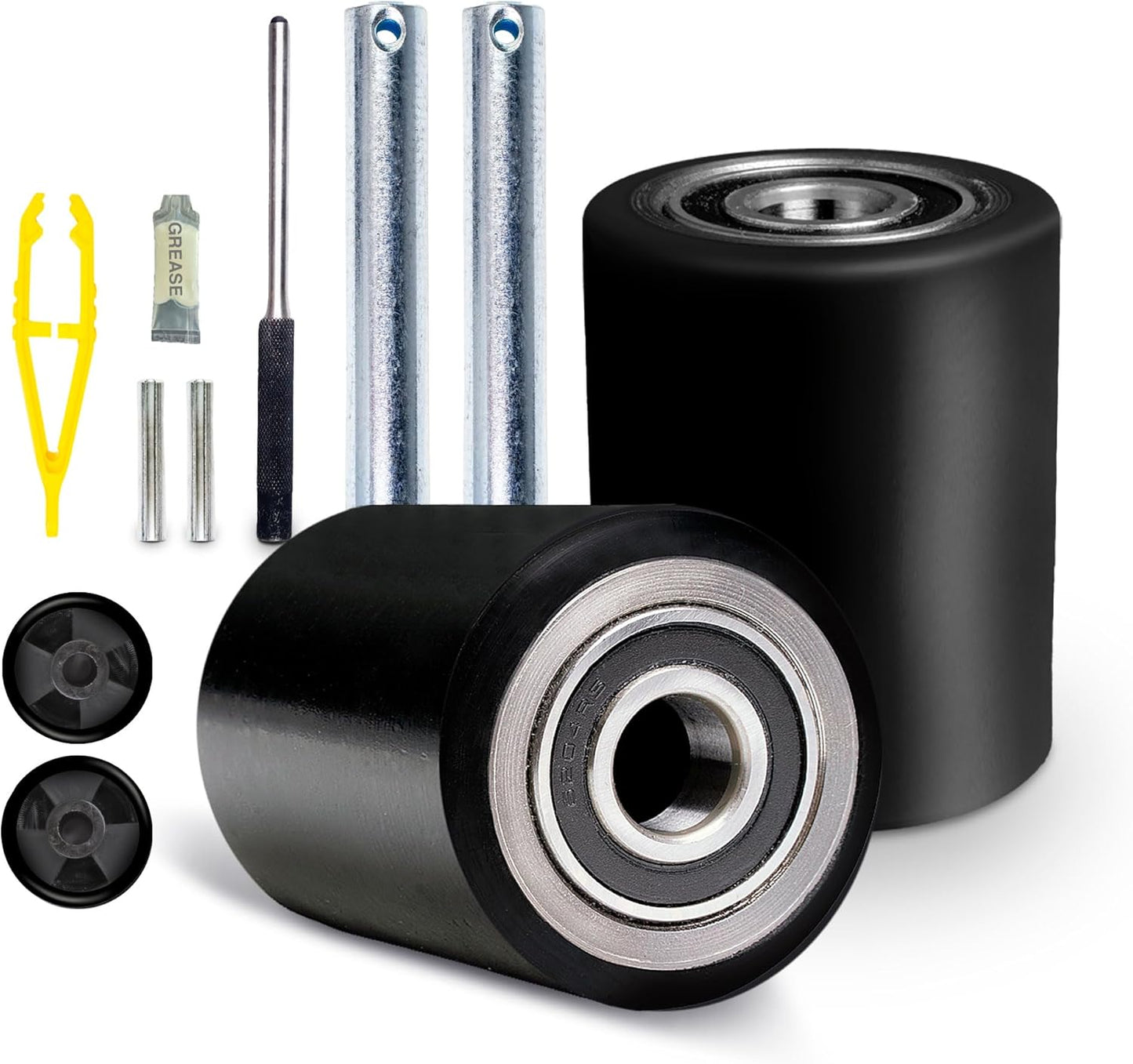 Pallet Jack Load Wheels Full Set with Axles and Rollers 3in x 3.75