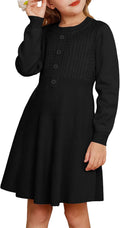 Girl Sweater Dress Long Sleeve Cable Knit - Soft, Warm Fit
