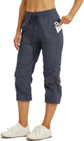 Women's Quick-Dry Capris Travel Pants Lightweight Striped