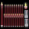 Flameless Taper Candles 10.6in 24-Pack - Long-Run Remote Timer