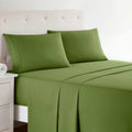 Split King Calla Green Microfiber Sheet Set - Deep Pocket Luxury