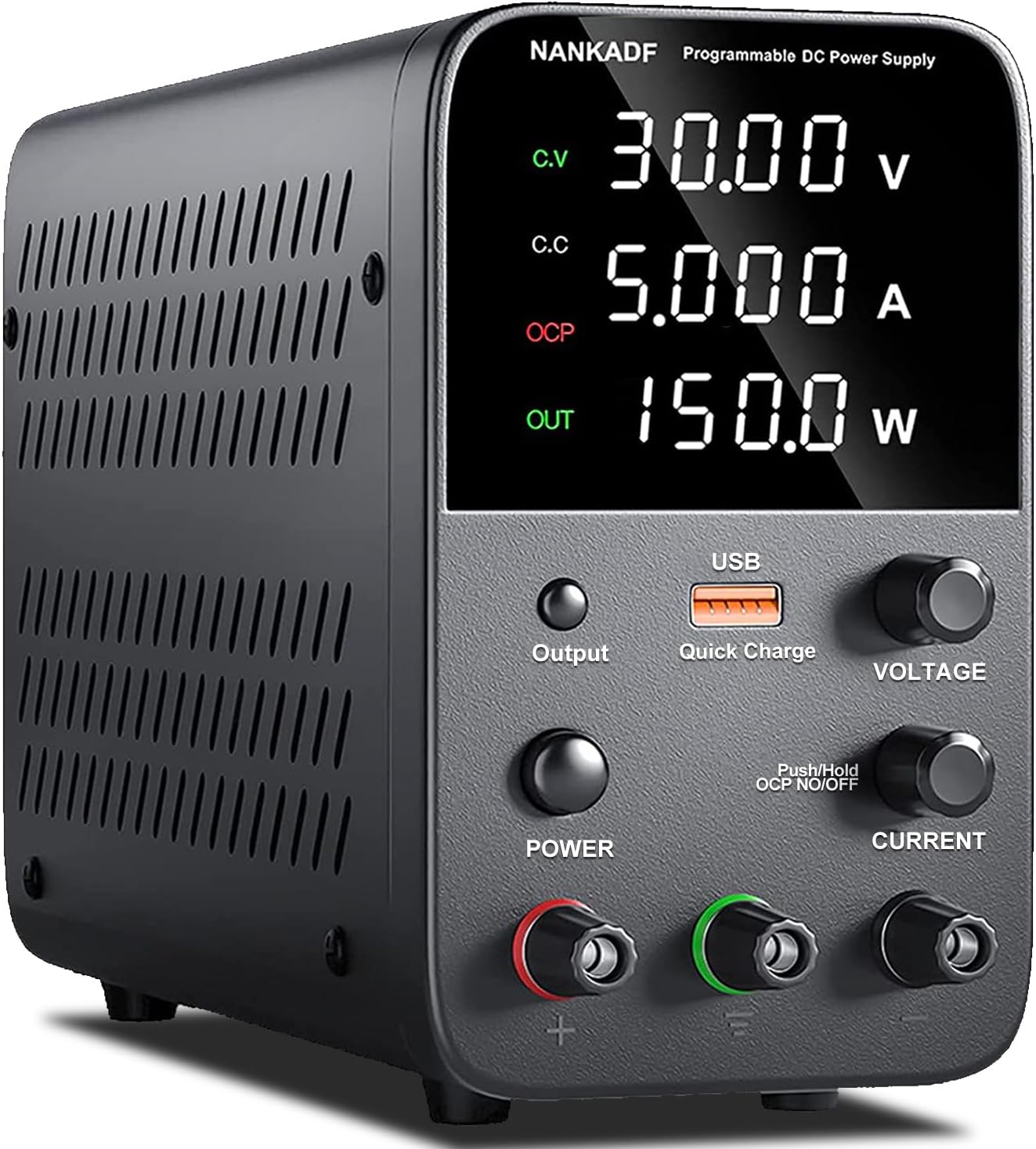 DC Power Supply Variable with Encoder Knob and USB Fast Charge