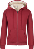 Gihuo Womens Sherpa Lined Hooded Zip Up Sweatshirt - Warm Comfort