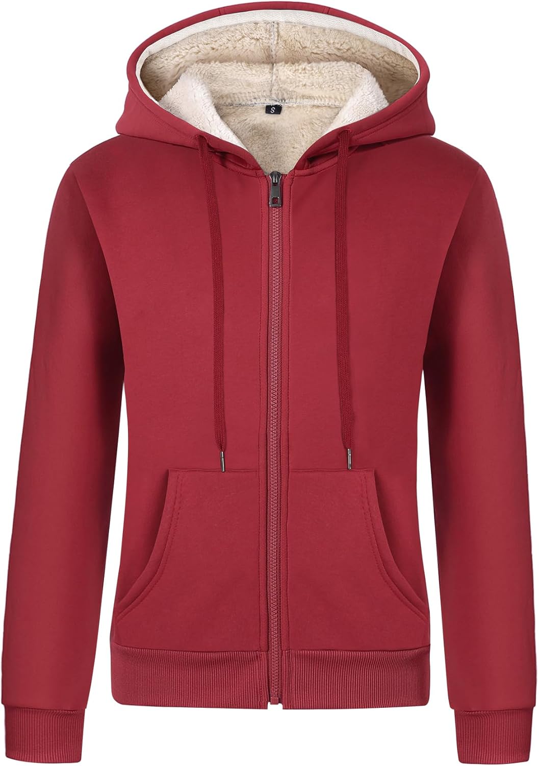 Gihuo Women's Sherpa Lined Hooded Sweatshirt for Winter Warmth