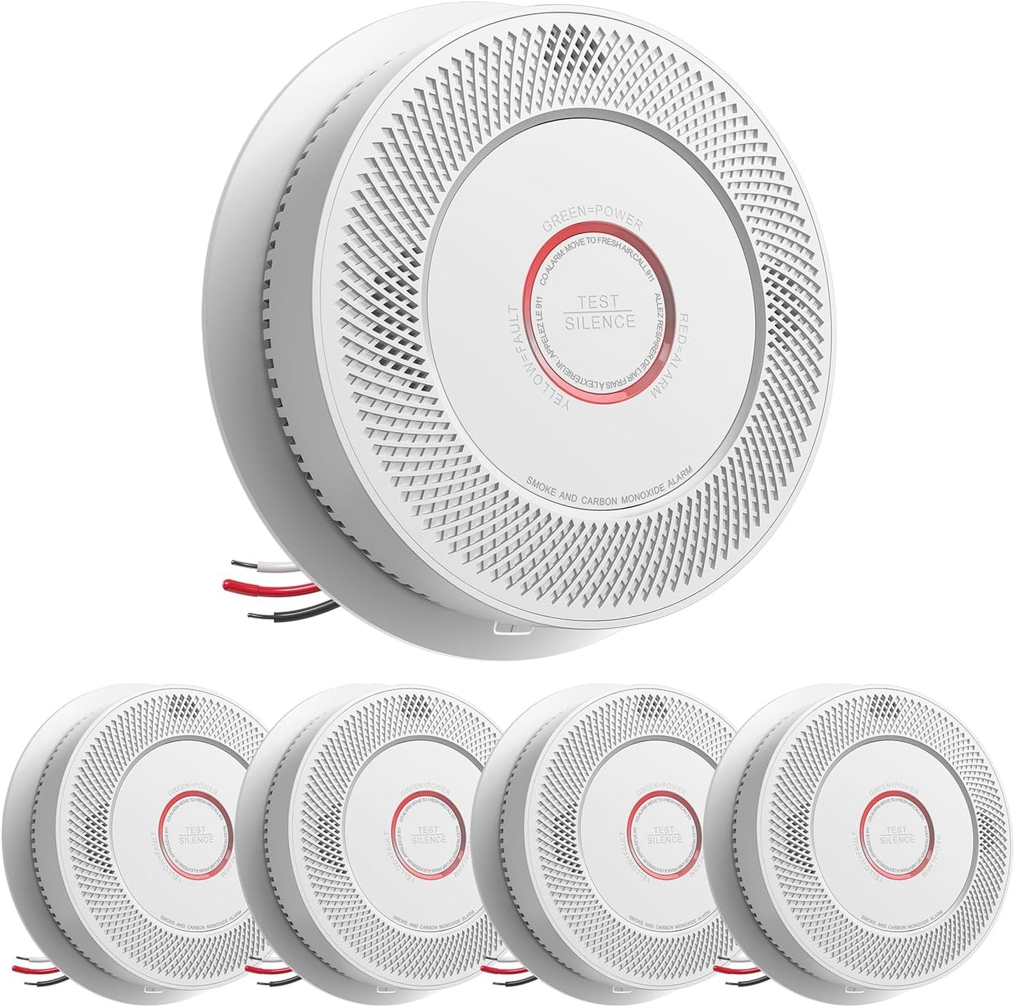 SITERWELL Hardwired Smoke and Carbon Monoxide Detector 5 Pack
