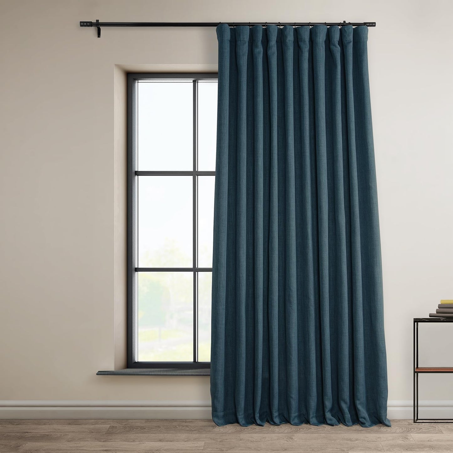 Faux Linen Curtains for Living Room - Room Darkening Drapes