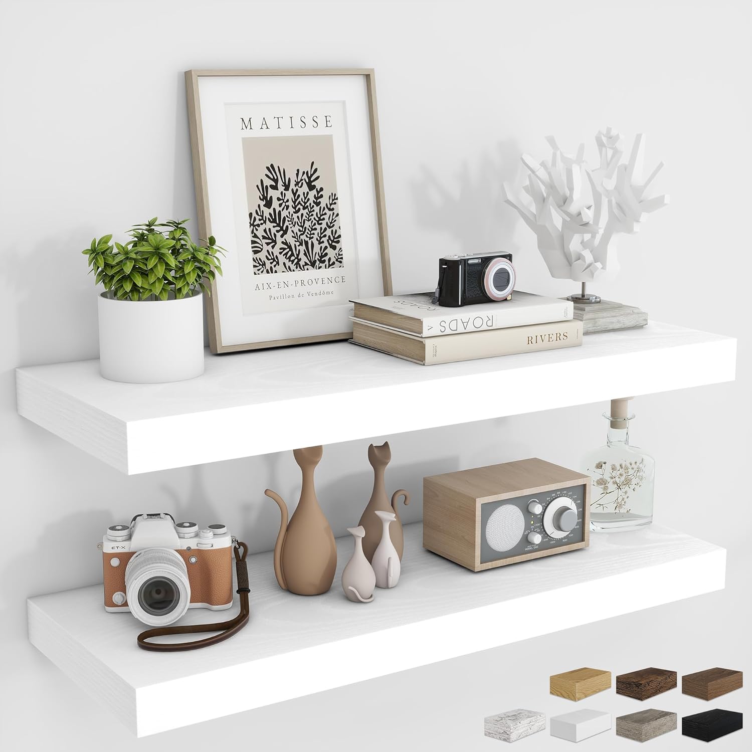 36Inch Floating Shelves for Wall - Rustic Wood Storage Solution