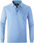 Long Sleeve Polo Shirts for Men - Soft Performance Cotton-Blend