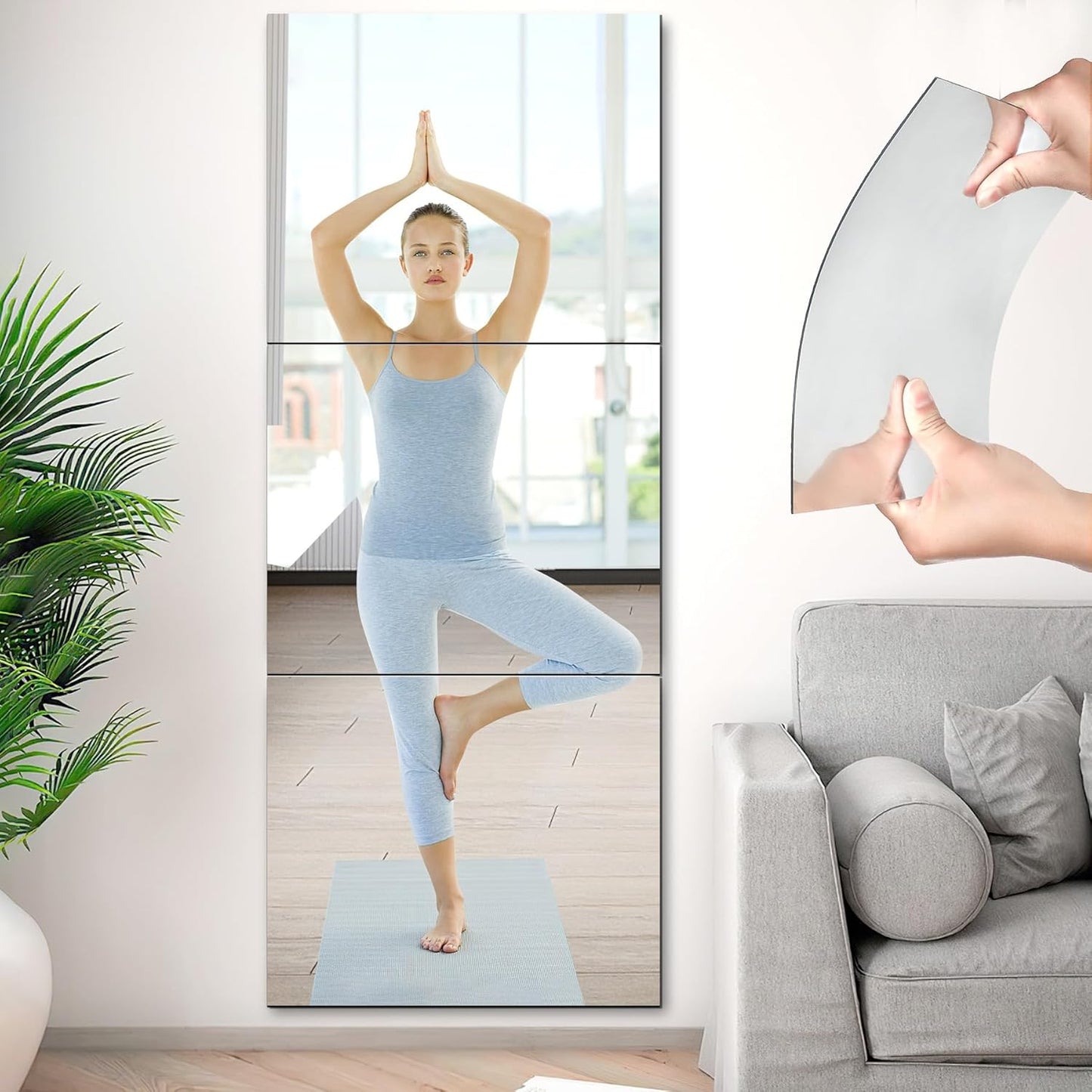 Self Adhesive Acrylic Mirrors for Home Gym and Makeup Use