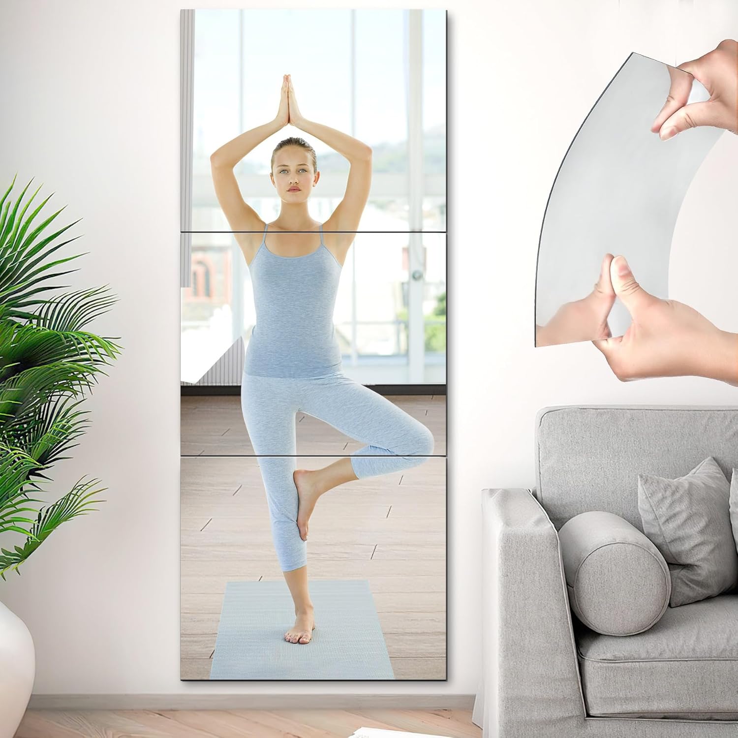 Self Adhesive Acrylic Mirrors for Home Gym and Makeup Use