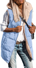 PRETTYGARDEN Womens Reversible Long Vest Sleeveless Fleece - Warm