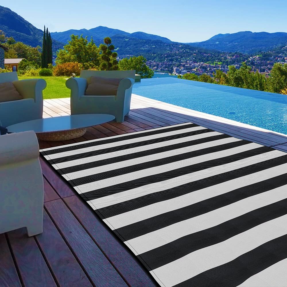 Pcinfuns Plastic Straw Rug 6ftx9ft Waterproof Outdoor Mat