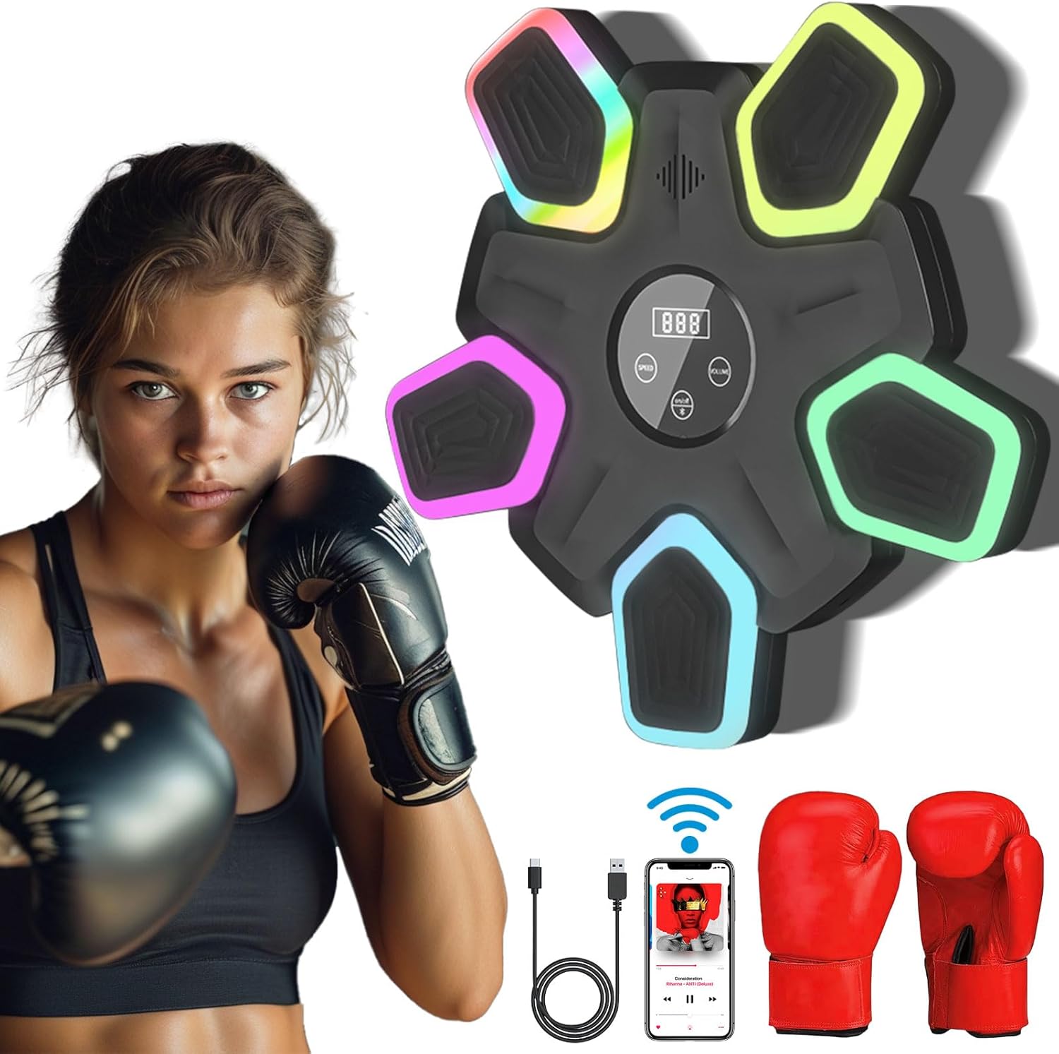 2024 Upgrade Bluetooth Boxing Set for Home Gym