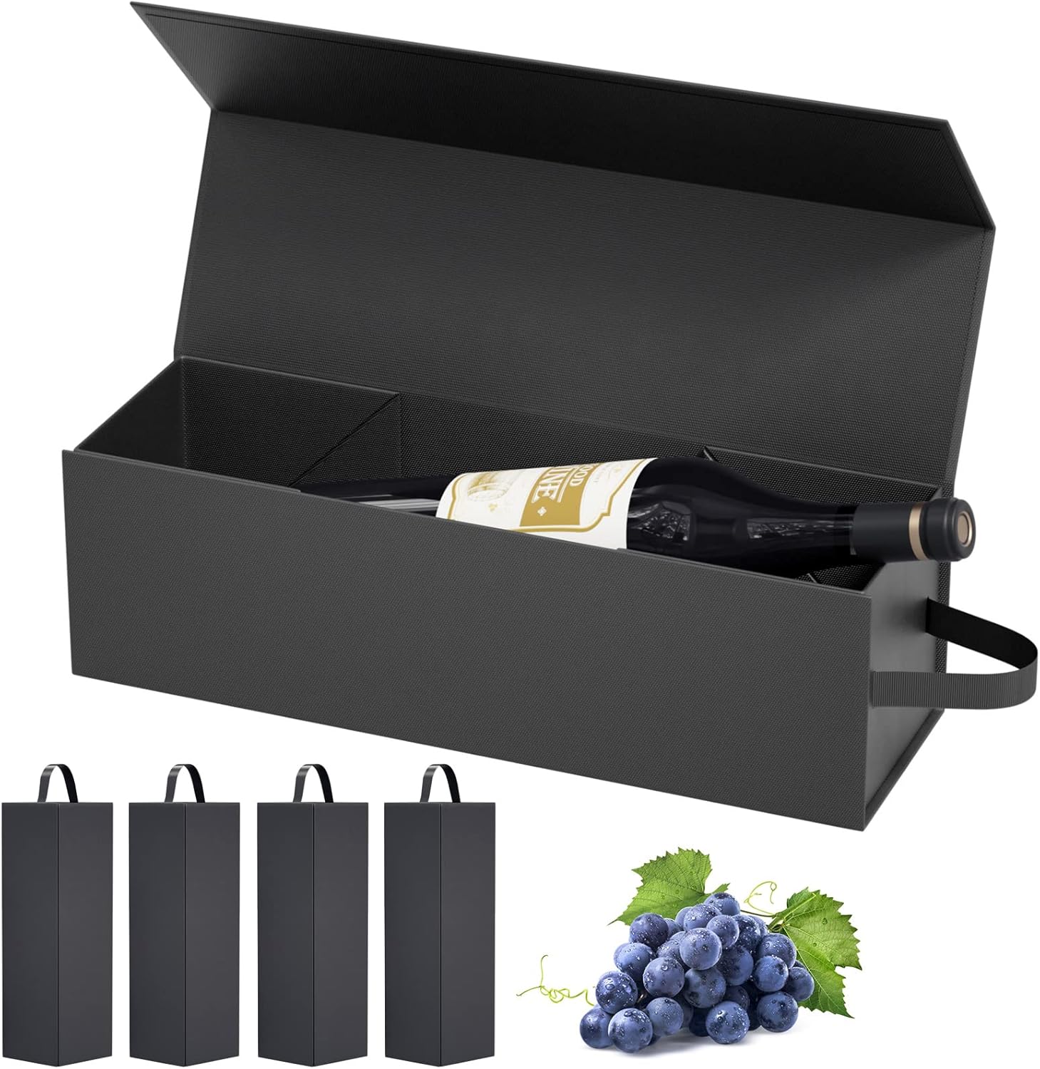 Wine Gift Boxes for Liquor Presents - Magnetic Collapsible Design