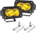 Yellow 3 in LED Pods 2PCS 40W Combo Beam - Amber Offroad Lights